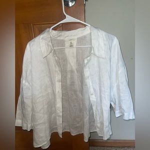 Linen button up top
